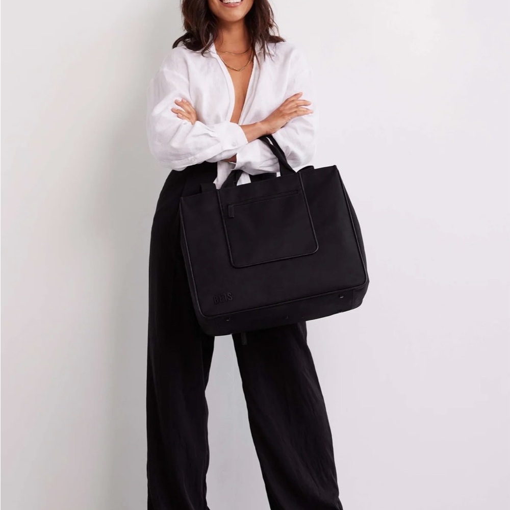 BEIS East West Black Tote Bag